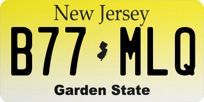 NJ license plate B77MLQ