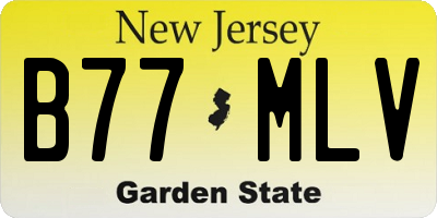 NJ license plate B77MLV