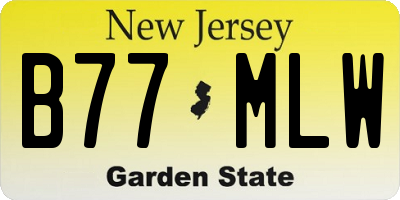 NJ license plate B77MLW