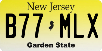 NJ license plate B77MLX