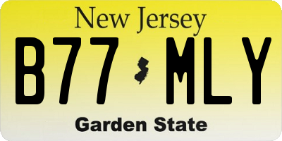 NJ license plate B77MLY