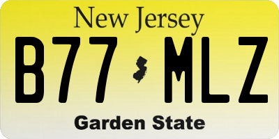 NJ license plate B77MLZ