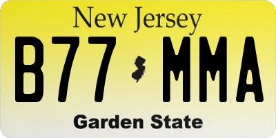 NJ license plate B77MMA