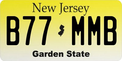 NJ license plate B77MMB