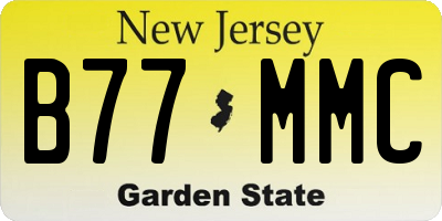 NJ license plate B77MMC