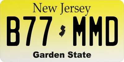 NJ license plate B77MMD