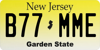 NJ license plate B77MME