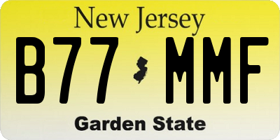 NJ license plate B77MMF