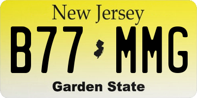 NJ license plate B77MMG