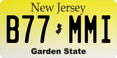 NJ license plate B77MMI