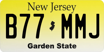 NJ license plate B77MMJ
