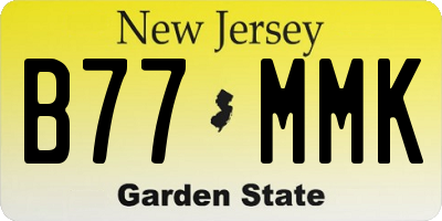 NJ license plate B77MMK