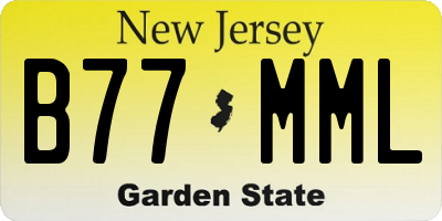 NJ license plate B77MML