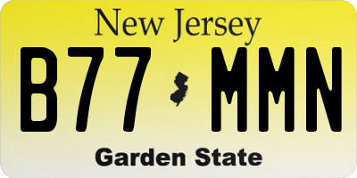 NJ license plate B77MMN