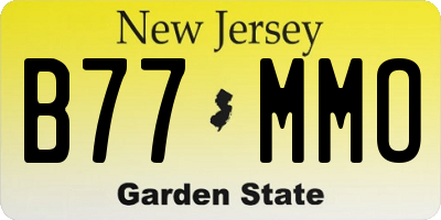 NJ license plate B77MMO