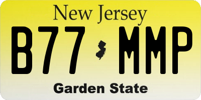 NJ license plate B77MMP