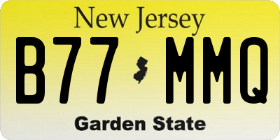 NJ license plate B77MMQ