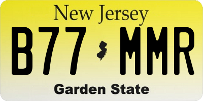 NJ license plate B77MMR