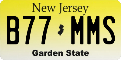 NJ license plate B77MMS