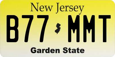 NJ license plate B77MMT