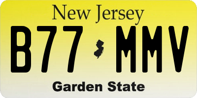 NJ license plate B77MMV
