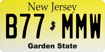 NJ license plate B77MMW