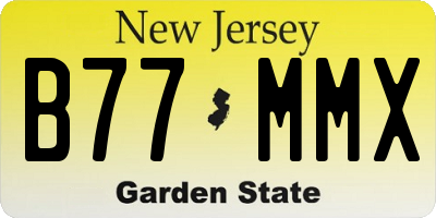 NJ license plate B77MMX