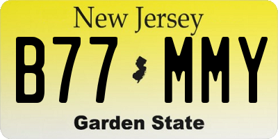 NJ license plate B77MMY