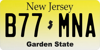 NJ license plate B77MNA
