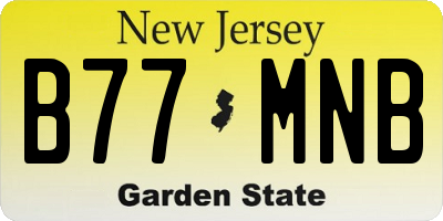 NJ license plate B77MNB