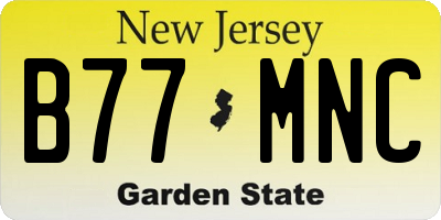 NJ license plate B77MNC