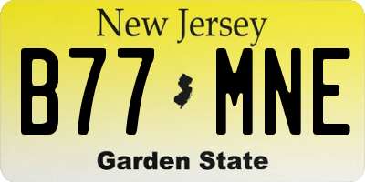 NJ license plate B77MNE