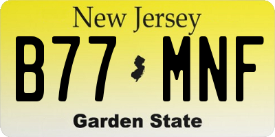 NJ license plate B77MNF