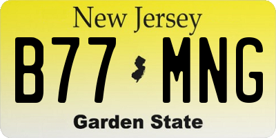 NJ license plate B77MNG