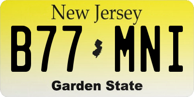 NJ license plate B77MNI