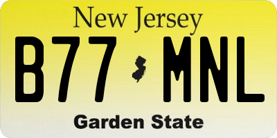 NJ license plate B77MNL