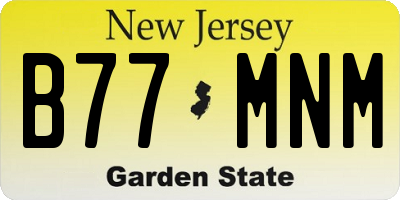 NJ license plate B77MNM