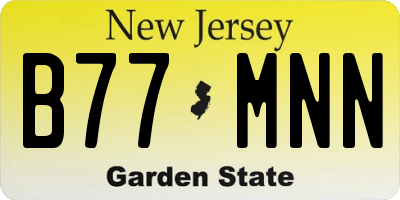 NJ license plate B77MNN