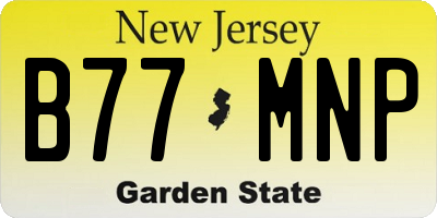 NJ license plate B77MNP
