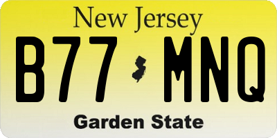 NJ license plate B77MNQ