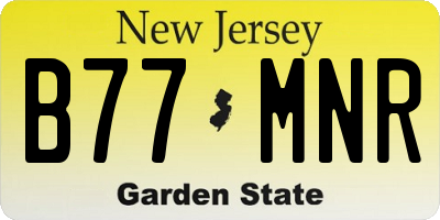NJ license plate B77MNR