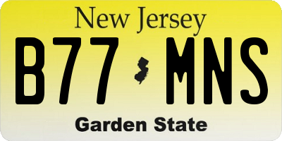 NJ license plate B77MNS