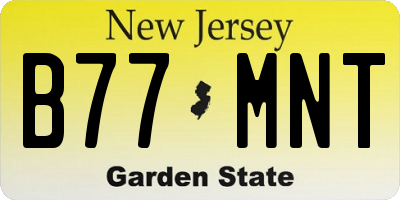 NJ license plate B77MNT