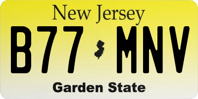 NJ license plate B77MNV
