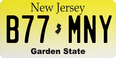 NJ license plate B77MNY
