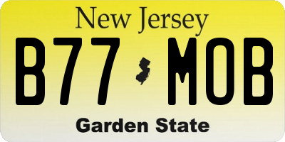 NJ license plate B77MOB