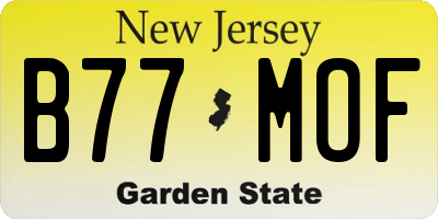 NJ license plate B77MOF