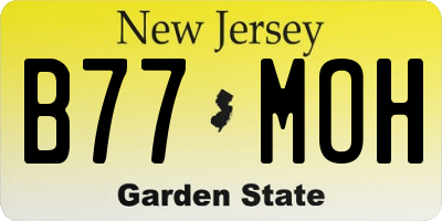 NJ license plate B77MOH