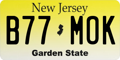 NJ license plate B77MOK