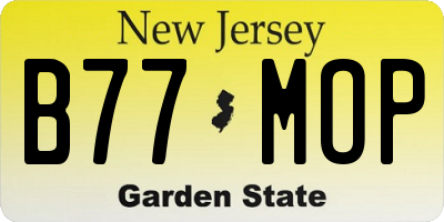NJ license plate B77MOP
